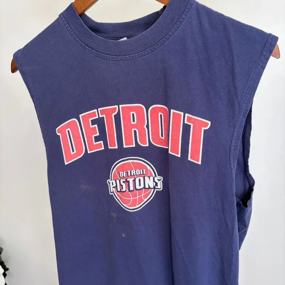 Vintage Y2K Detroit Pistons NBA Sleeveless  Basketball Men’s M USA Tank Top